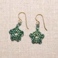 Image 2 of Anodized Niobium Chainmaille Star Earrings