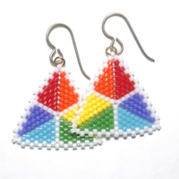 Image 1 of Peyote Stitch Triangle Earrings