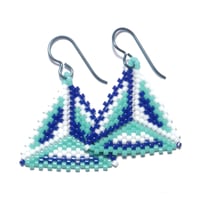 Image 2 of Peyote Stitch Triangle Earrings