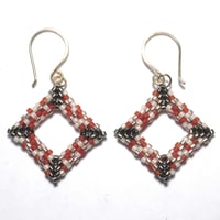 Image 2 of Bead Woven 3D Square Earrings