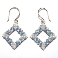 Image 4 of Bead Woven 3D Square Earrings
