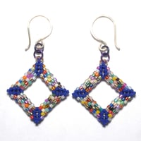 Image 3 of Bead Woven 3D Square Earrings