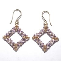 Image 5 of Bead Woven 3D Square Earrings