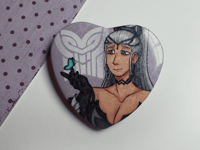 Image 3 of  Fire Emblem Heroes - Holographic Heart Shaped Button Pins