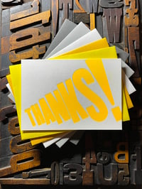 Image 1 of Thanks! | Typographic Letterpress Card | Fluorescent Yellow