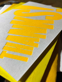Image 2 of Thanks! | Typographic Letterpress Card | Fluorescent Yellow