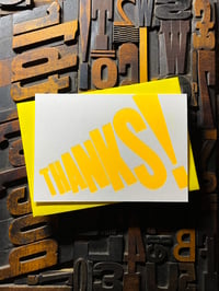 Image 3 of Thanks! | Typographic Letterpress Card | Fluorescent Yellow