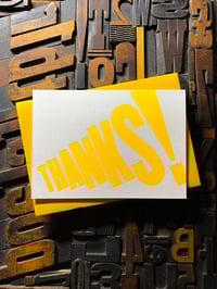 Image 4 of Thanks! | Typographic Letterpress Card | Fluorescent Yellow