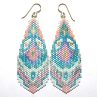 Image 3 of Bead Woven Arctic Wildflower Earrings