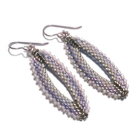 Bead Woven 3D Pointed Oval Earrings