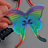 Image 1 of psEYEchedelic rainbow butterfly | sticker
