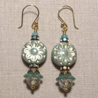 Image 1 of Victorian Style Flower Bead Earrings