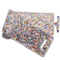 Image 1 of Bead Woven Peyote Stitch Multicolor Bracelet With Toggle Closure