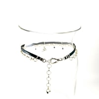 Image 3 of Green Leather and Silver Choker with Sterling Celtic Knot