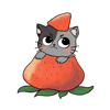 Meow Meow Strawberry Sticker (Set of 2)