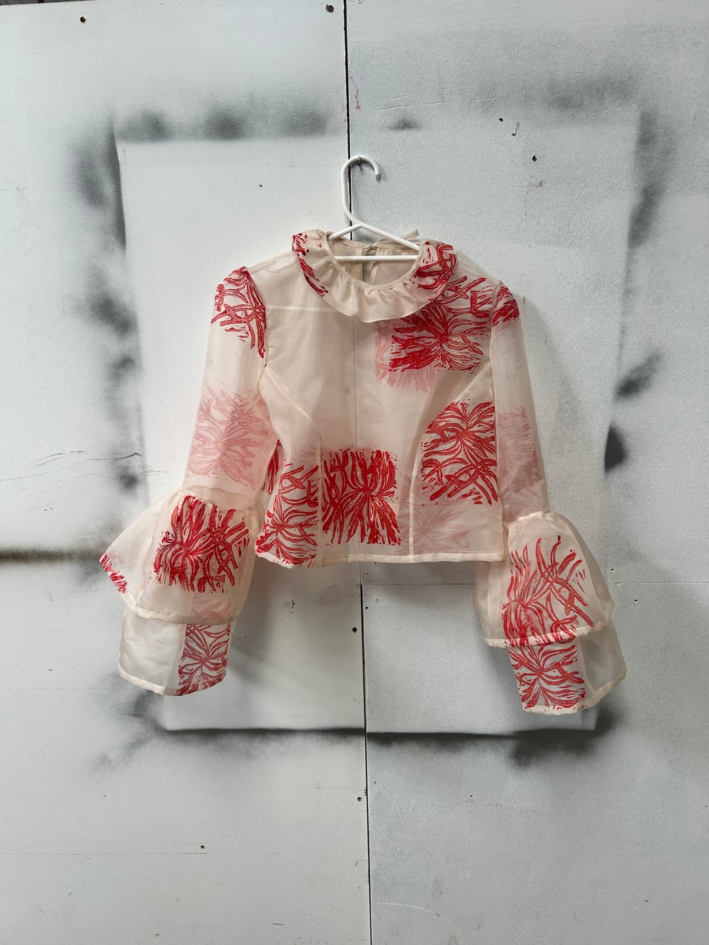 Image of 'back to you' custom silk organza top