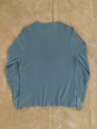 Image 3 of RRL GARMENT-DYED WAFFLE-KNIT HENLEY (emerald)