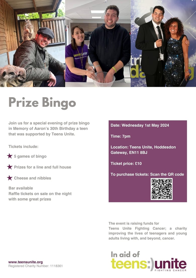 Image of Prize Bingo in memory of Aaron 