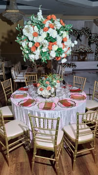 Image 3 of 80 cm Burn orange /Green / White flowers Silk flower 
