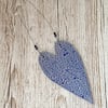 Large Blue Textured Heart with Beads