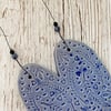 Large Blue Textured Heart with Beads
