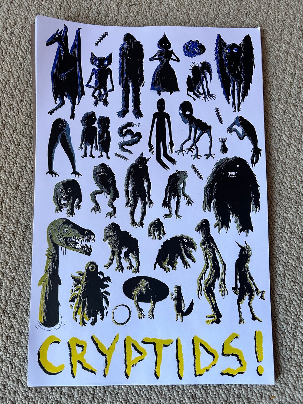 Image of Cryptids! 11 x 17 print