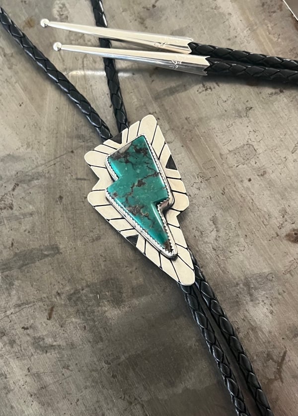 Image of Turquoise Bolt Bolo Tie