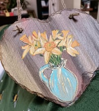 Image 2 of Daffodils slate heart