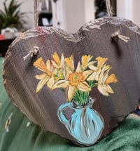 Image 3 of Daffodils slate heart