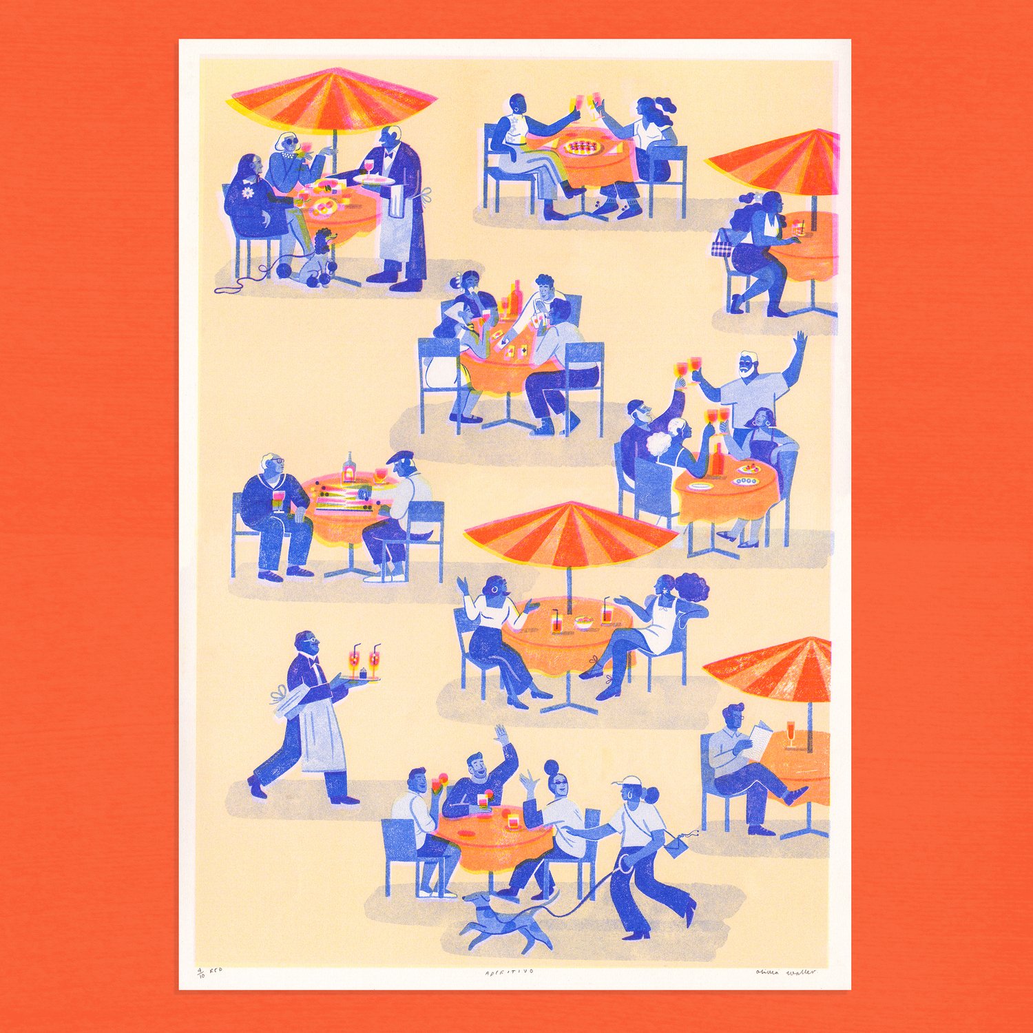 Image of Aperitivo riso print, Campari