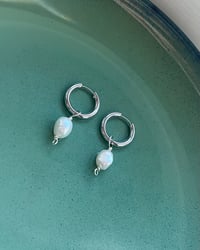 Image 3 of Stainless Steel FreshWater Pearl Huggies