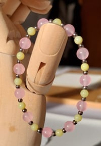 Pink Jade and lemon Jade bracelet.