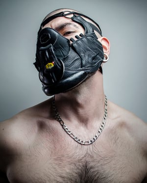 Image of LEATHER RING MASK / SNEAKER MASK / FULL BLACK