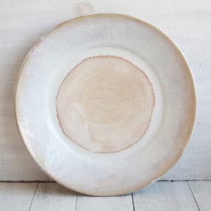 Image of Reserved for Maureen - Handcrafted Rustic White Dinner Plates Pottery Dinnerware Set of Four