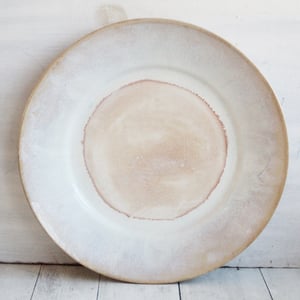 Image of Reserved for Maureen - Handcrafted Rustic White Dinner Plates Pottery Dinnerware Set of Four