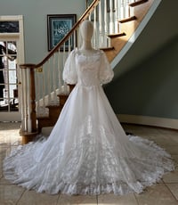 Image 1 of 1980s Lace Wedding Gown