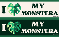 I Heart My Monstera Bumper Stickers