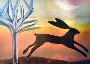 Hare with Blue Tree
