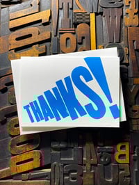 Image 6 of Thanks! | Typographic Letterpress Card | Fluorescent Blue