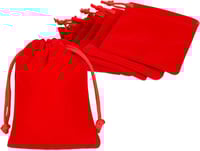 Image 1 of Wholesale 100 Red Gift Pouches Thick Velvet Drawstring Bags 9 cm x 7 cm