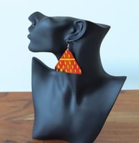 Image 1 of Tri Fabric Earrings 