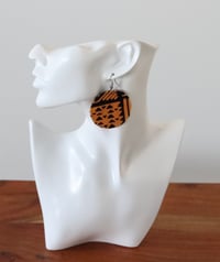 Image 1 of Circle Fabric Earrings