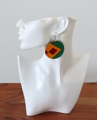 Image 2 of Circle Fabric Earrings