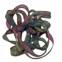 Image 1 of 1PC. CELESTIAL  42" hand dyed wrist wrap bracelet silk ribbon/by COLOR KISSED SILK