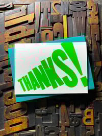 Image 4 of Thanks! | Typographic Letterpress Card | Fluorescent Green