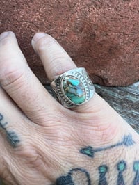 Image 4 of WL&A Handmade Heavy Ingot Cigar Candelaria Thunderbird Ring - Size 10