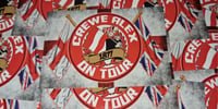 Image 2 of Pack of 25 10x6cm Crewe Alex on Tour Football/Ultras Stickers.