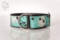 Image 4 of *Ready to Ship* Large Floral Skulls on Teal  |  2" Limited Slip  |  Size 13-18"