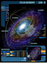 Milky Way Galaxy Quadrants Cartographic Map