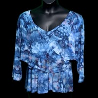 Torrid Size 3 Blue Ice Dyed Faux Wrap Top